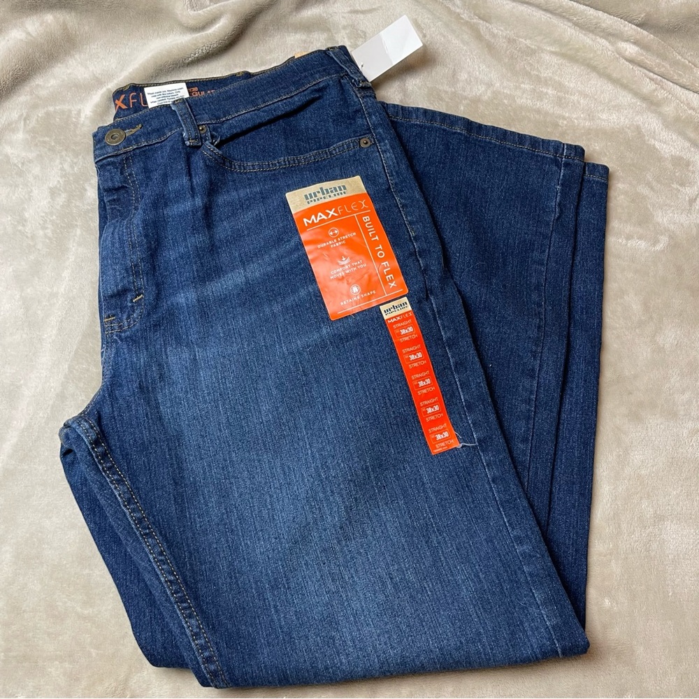 NWT Urban Pipeline Dark Wash Denim Jeans Size 38x30 Max Flex